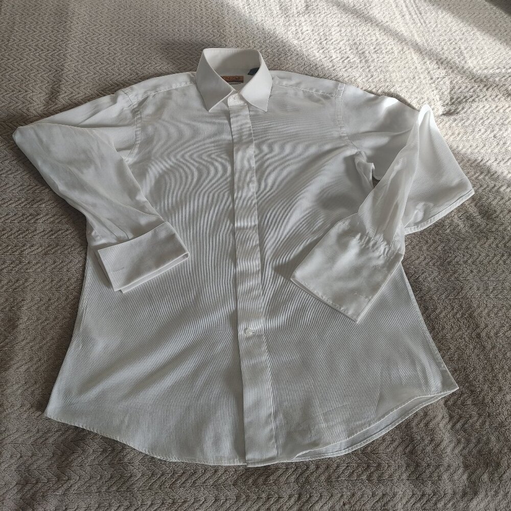 Men 100% Egyption Cotton Shirt French Cuffs 16- 34/35 ENZO TOVARE ITALY
